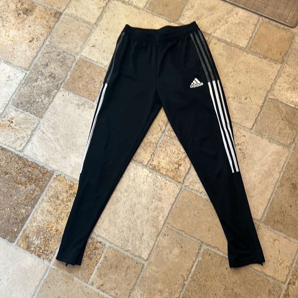 black adidas track pants size youth large
